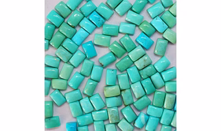 Natural Arizona Turquoise Plain Baguette Loose Cabochon 5x7 mm Approx. (5pcs)
