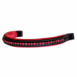 martin enterprisespadded bling crystal leather browband for horse bridles | diamond decorated bling english dressage browbands | crystal color - fuchsia, light rose, tanzanite | black-full code 1021