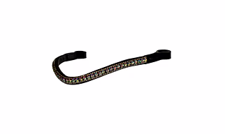 Martin Enterprises Bling Crystal Leather Browband for Horse Bridles | Diamond Decorated Bling English Dressage Browbands | Crystal Color - Fuchsia, Light Rose, Tanzanite | Black-Full Code 1022