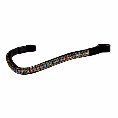 martin enterprises bling crystal leather browband for horse bridles | diamond decorated bling english dressage browbands | crystal color - fuchsia, light rose, tanzanite | black-full code 1022