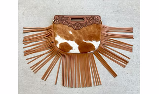 Martin Enterprises Western Suede Fringe Hair-On Crossbody Bag Women Natural Leather Hand Bag With Adjustable Strap | Leather Handbag | Purse | Side Sling Bag Code 1008