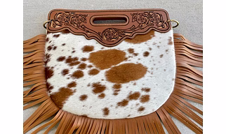 Martin Enterprises Western Suede Fringe Hair-On Crossbody Bag Women Natural Leather Hand Bag With Adjustable Strap | Leather Handbag | Purse | Side Sling Bag Code 1010