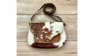 Martin Enterprises Western Suede Fringe Hair-On Crossbody Bag Women Natural Leather Hand Bag With Adjustable Strap | Leather Handbag | Purse | Side Sling Bag Code 1011