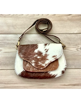 Martin Enterprises Western Suede Fringe Hair-On Crossbody Bag Women Natural Leather Hand Bag With Adjustable Strap | Leather Handbag | Purse | Side Sling Bag Code 1011