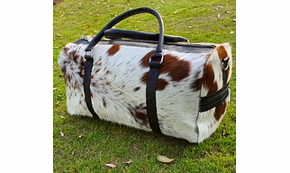 Martin Enterprises real Cowhide Leather Duffel Bag Cow skin Hairon Leather Exotic Travel Sports Bag Large Size Gym Bag Overnight Bag Choose your Color Code 1015