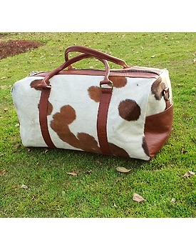 Martin Enterprises real Cowhide Leather Duffel Bag Cow skin Hairon Leather Exotic Travel Sports Bag Large Size Gym Bag Overnight Bag Choose your Color Code 1016