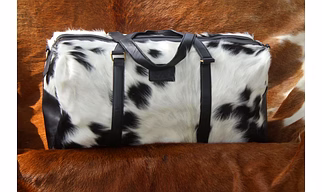Martin Enterprises real Cowhide Leather Duffel Bag Cow skin Hairon Leather Exotic Travel Sports Bag Large Size Gym Bag Overnight Bag Choose your Color Code 1019