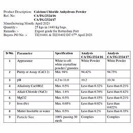 calcium chloride 94-96%