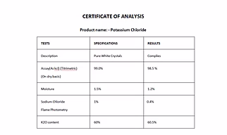 Potassium Chloride 98%