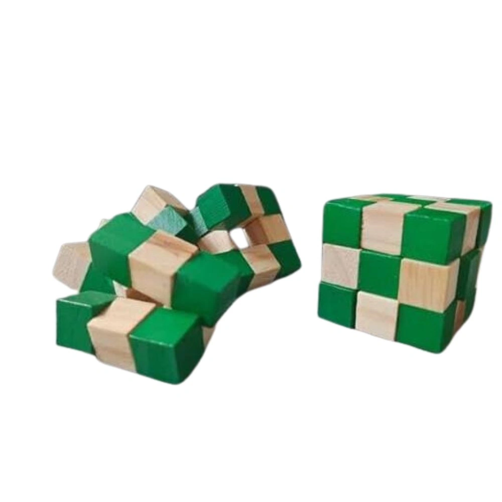 Wooden Snake Cube Puzzle-1