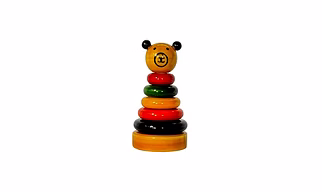 Wooden Mini Bear Stacking Rings