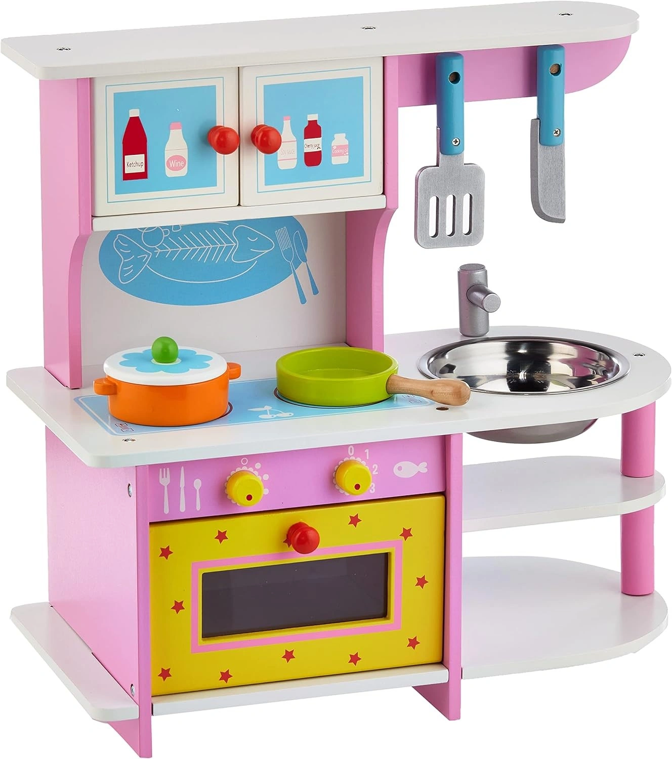 Wooden Pink Gas Stove-12543508