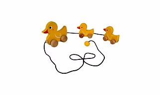 Wooden Push and Pull Toy - Duck family