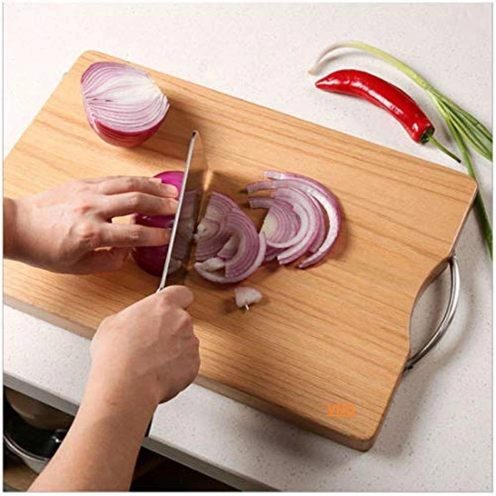 wooden chopping board with steel handle 16*10-12543588