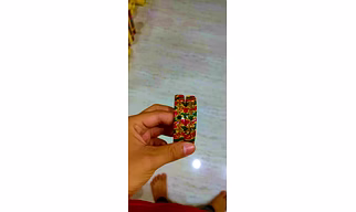 Lehriya kada with heart shape stone