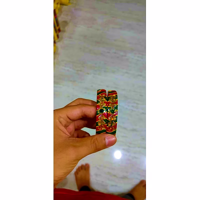 lehriya kada with heart shape stone
