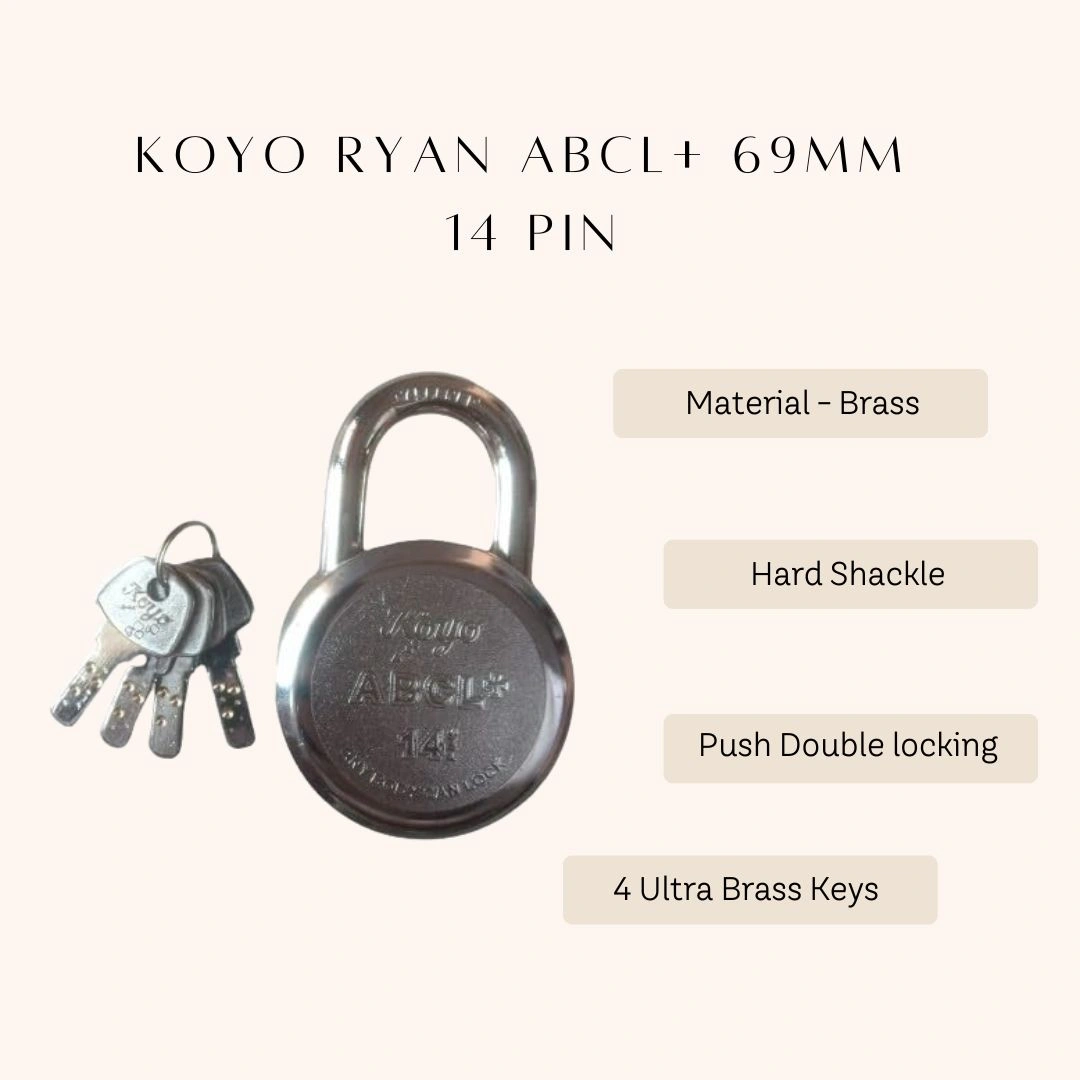 Koyo ABCL+ 14 pins 65mm Push padlock-4