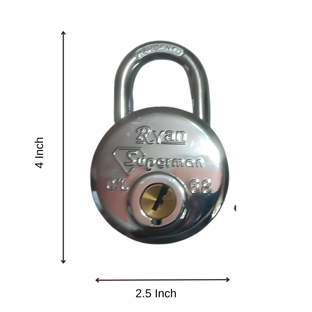 Ryan Superman 68mm Steel Padlock - Double Locking with 3 Keys-3