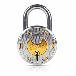 ryan active 65 mm steel padlock - 8 lever security with 3 keys