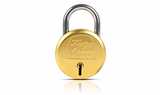 Koyo Super 50mm 6 lever Brass Padlock with 3 Brass keys