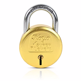 koyo 65mm 7 lever brass padlock with 3 brass keys