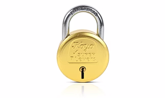 Koyo 65mm 7 lever Brass Padlock with 3 brass keys
