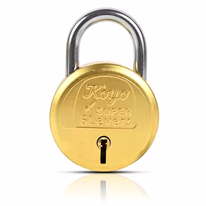 Koyo Super 50mm 6 lever Brass Padlock with 3 Brass keys