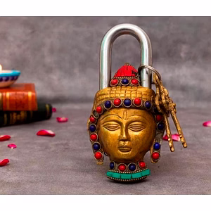 Antique Brass Animal Lock - Vintage Charm & Reliable Security