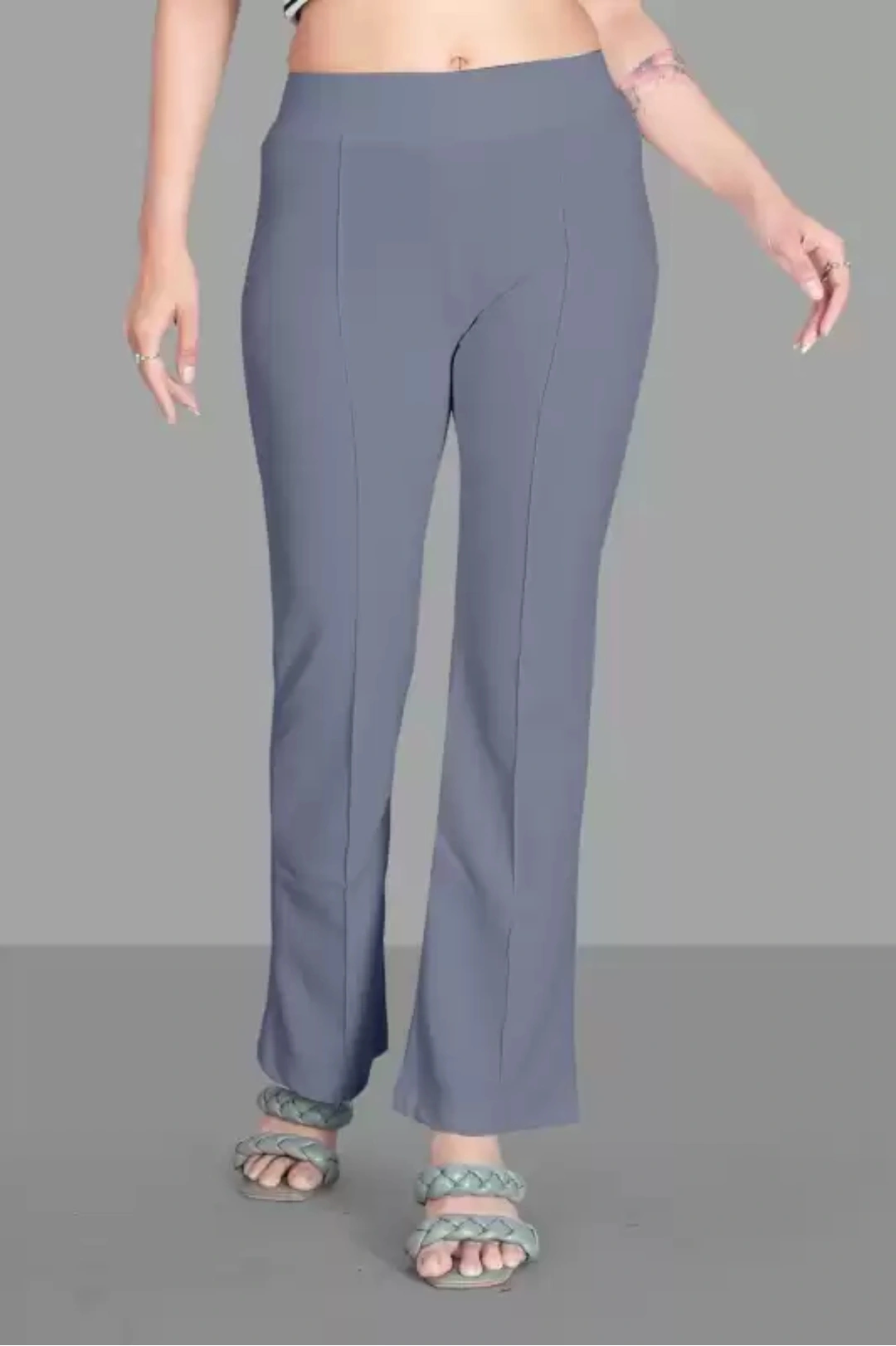 Regular fit Women Trousers Grey-12543630