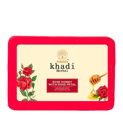 Vagad's Khadi Rose &amp; Honey with Rose Petals Soap - Luxurious &amp; Hydrating-VK1416