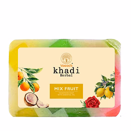 vagads vagad's khadi mix fruit handmade soap - refreshing & nourishing