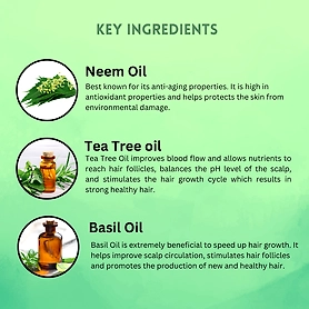 vagad's khadi Herbal Neem, Tea Tree and Basil Hair Oil 200ml | Reduce Hair Fall | Prevent Scalp Disease | Parabens Free |   Hair Oil
