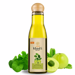 vagads vagad's khadi herbal amla and brahmi hair oil 200ml | prevent premature greying | parabens free | hair oil