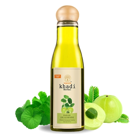 vagad's khadi Herbal Amla and Brahmi Hair Oil 200ml | Prevent Premature Greying | Parabens Free |   Hair Oil-VK1204