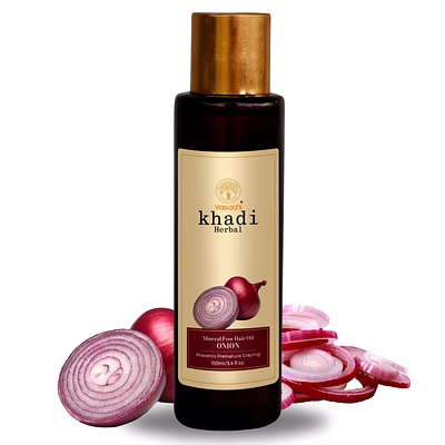 vagads vagad's khadi herbal onion hair oil | prevents premature hair greying | mineral oil free hair oil