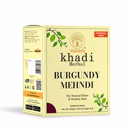 vagads vagad's khadi herbal burgundy mehndi for natural shine & healthy hair | ammonia free natural mehendi