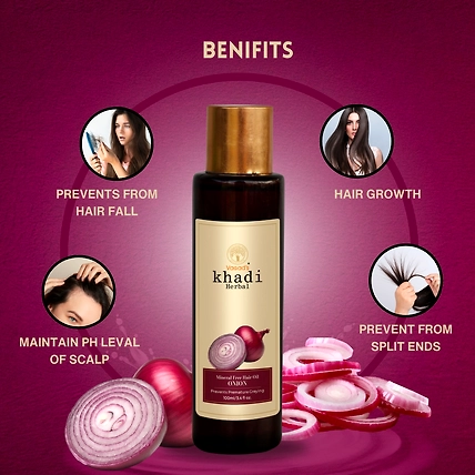 vagad's khadi Herbal Onion Hair Oil | Prevents Premature Hair Greying | Mineral Oil Free Hair Oil-1