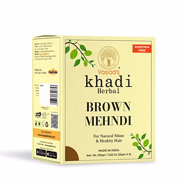 vagads vagad's khadi herbal brown mehndi for natural shine & healthy hair | ammonia free natural mehendi