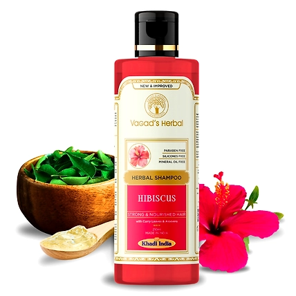 Vagad's Herbal Hibiscus Shampoo with Aloe vera - Strong &amp; Nourished Hair - 210ml-VK1025