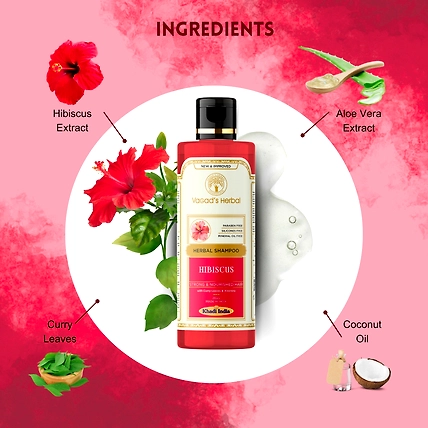 Vagad's Herbal Hibiscus Shampoo with Aloe vera - Strong &amp; Nourished Hair - 210ml-2