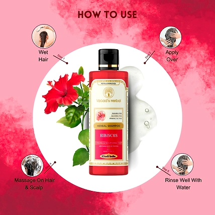 Vagad's Herbal Hibiscus Shampoo with Aloe vera - Strong &amp; Nourished Hair - 210ml-3