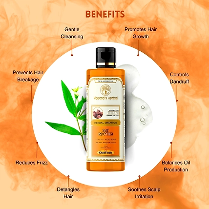 Vagad's Herbal Sat Reetha Shampoo with Amla Bhringraj &amp; Shikakai- Strengthens Hair - 210ml-1