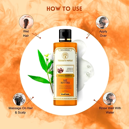 Vagad's Herbal Sat Reetha Shampoo with Amla Bhringraj &amp; Shikakai- Strengthens Hair - 210ml-3