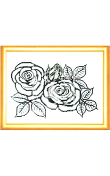 Roses Sketched Cross Stitch Kit