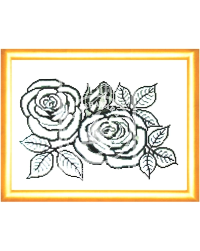 Roses Sketched Cross Stitch Kit-985273-72d3b446