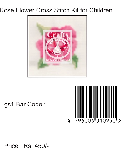 Rose Flower Cross Stitch Kit for Children-3