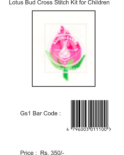 Lotus Bud Cross Stitch Kit for Children-3