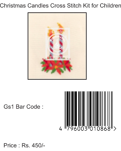 Christmas Candles Cross Stitch Kit for Children-3