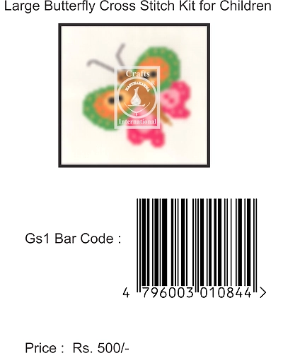 Butterfly Large Cross Stitch Kit for Children-3