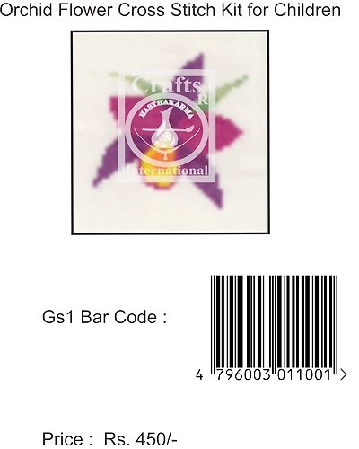 Orchid Flower Cross Stitch Kit for Children-7